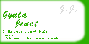 gyula jenet business card